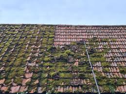 A roof being treated after moss removal by GMG Roof Experts in Hillingdon