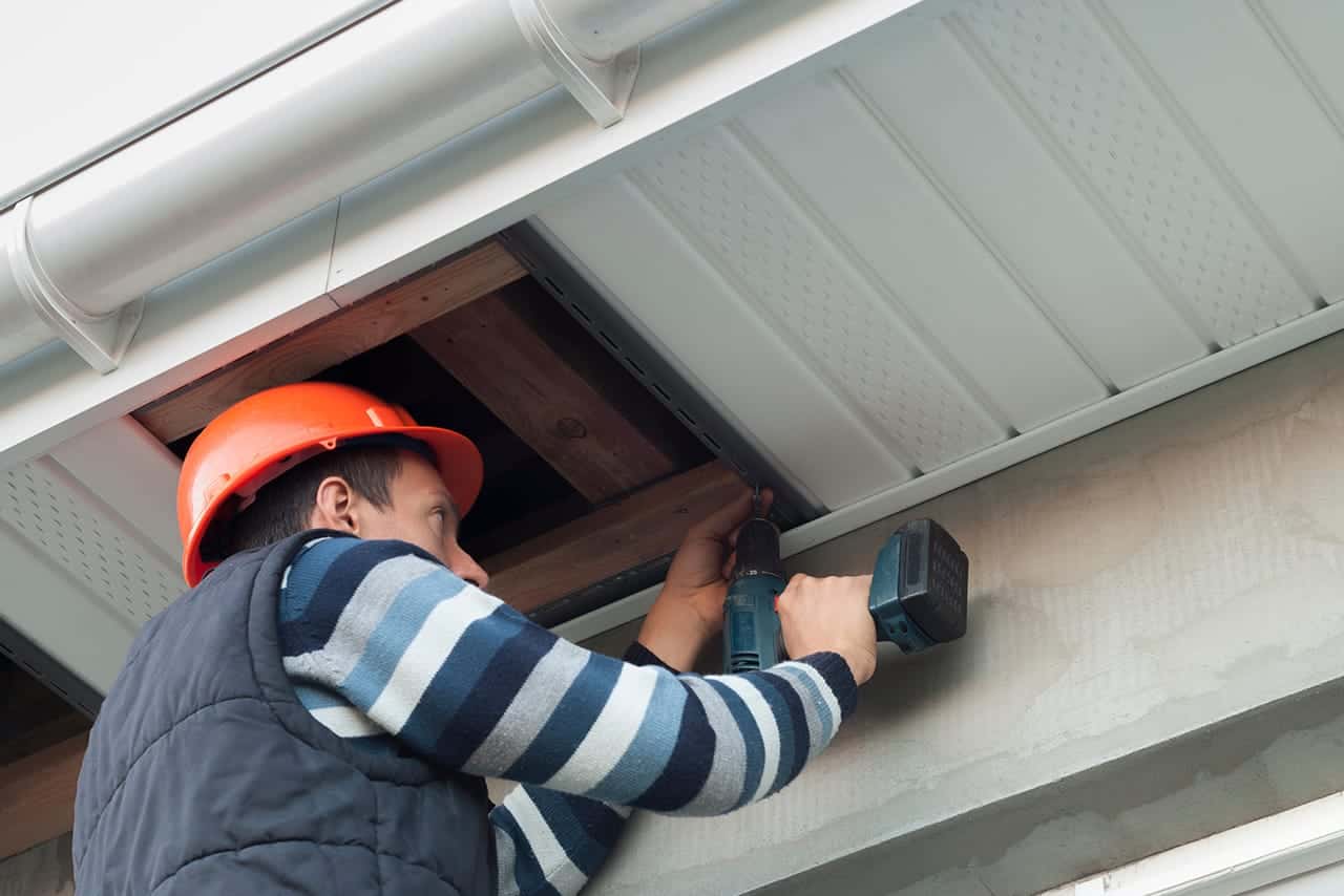 New soffit installation under the eaves by GMG Roof Experts in Hillingdon
