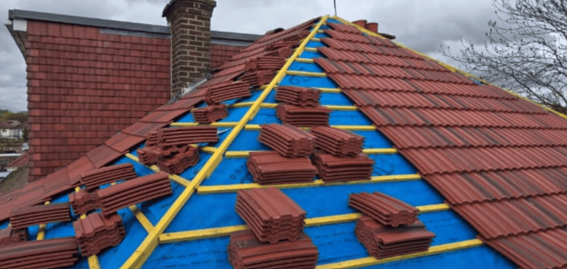 Full roof strip and recover with new membrane and battens by GMG Roof Experts in Hillingdon